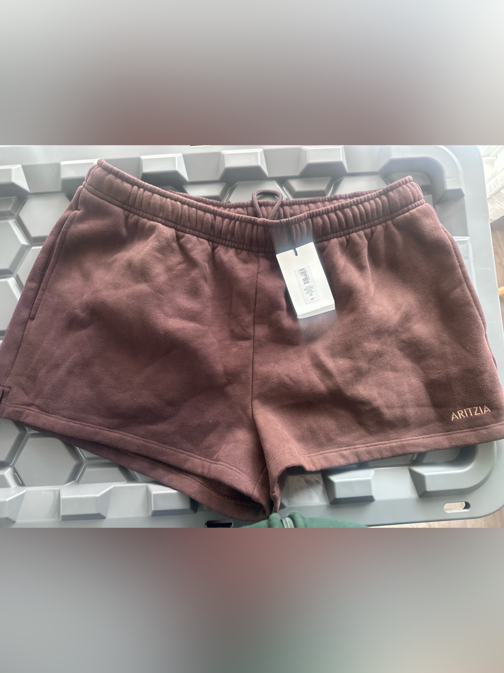 Aritzia Sweat Fleece Shorts in Rich Mocha Brown